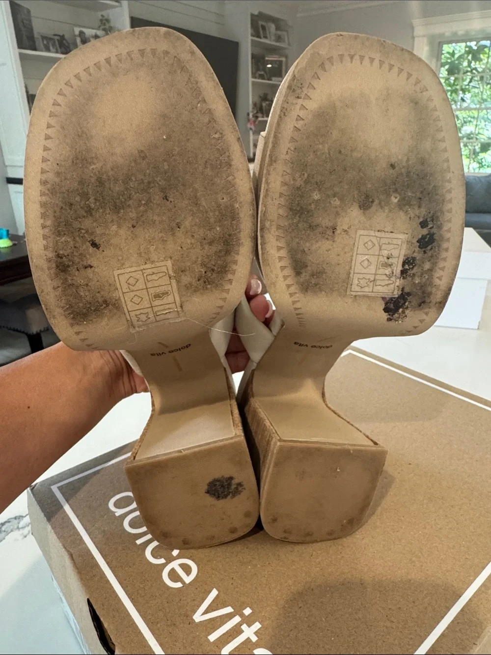 Dolce Vita Cream Platform Buckle Heels